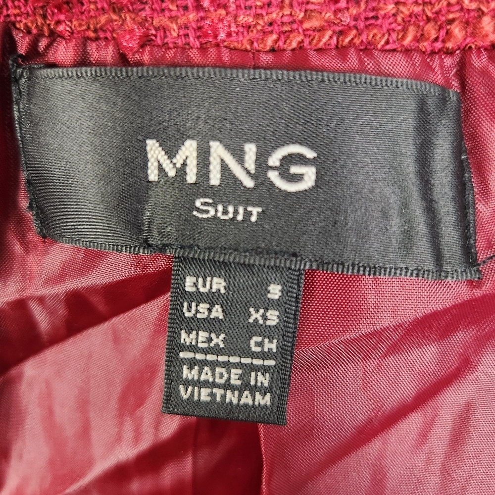 EUC Mango MNG x Kate Moss Boucle Cropped Blazer/Jacket Chain Detail Size XS #708 - Picture 9 of 10